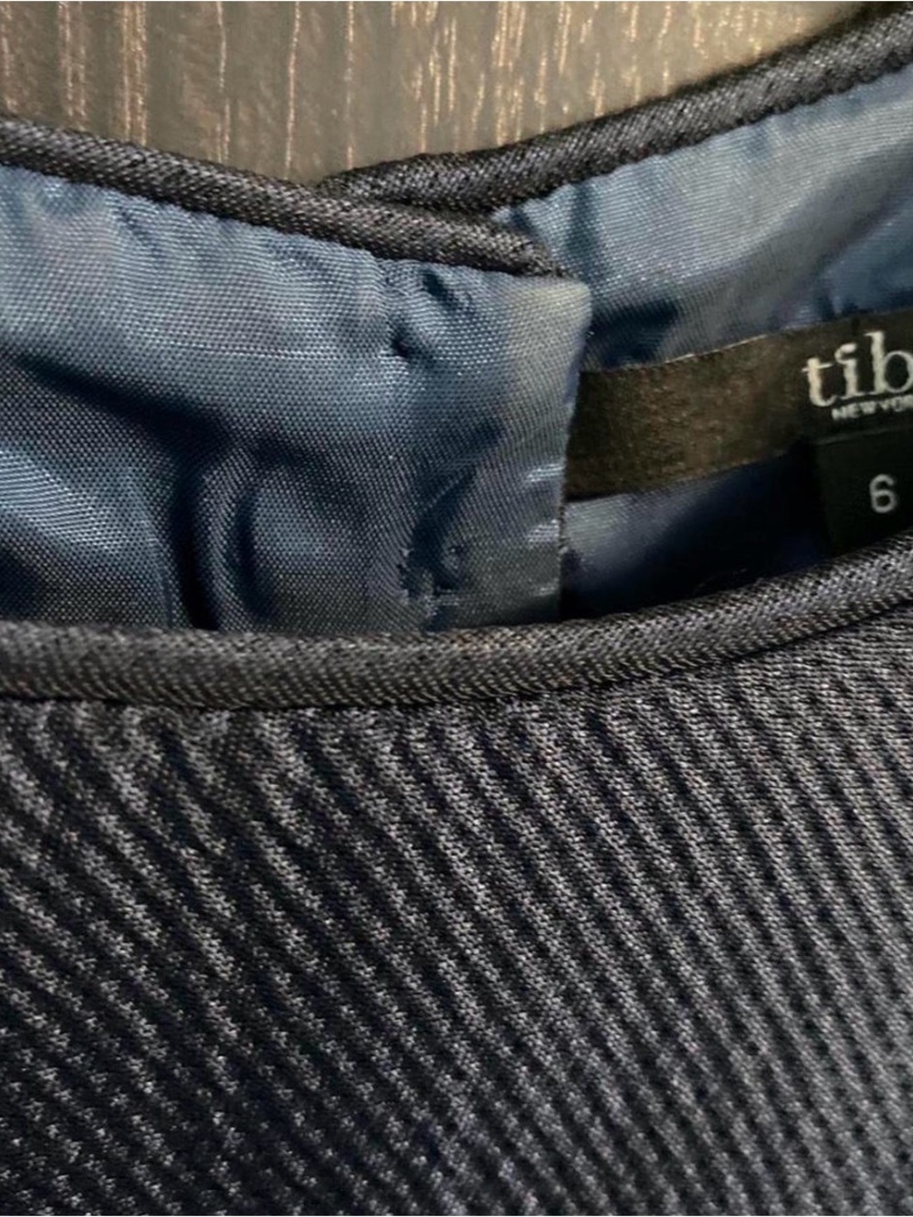 Tibi Dark Navy Textured Sheath